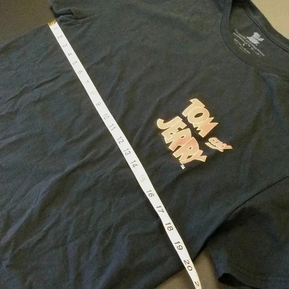 Tom And Jerry Mens Black Crew Neck Short Sleeve T-Shirt Size Large vintage - Picture 6 of 8